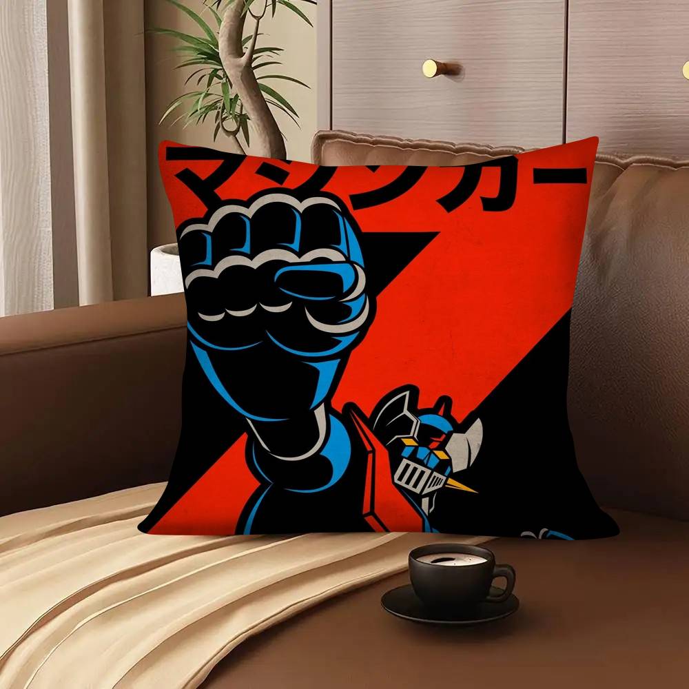 Cartoon Robot G-Goldorak M-Mecha Pillow Case Square Pillow Bedroom Sofa Leisure Comfort Cushion Car Living Room Home Decoration