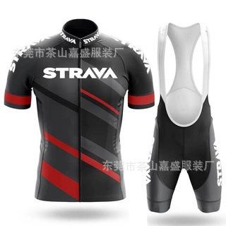 2025 für STRAVA Kurzarm-Set, Fahrrad Rennrad Radsportanzug, schnelltrocknend, atmungsaktiv und schweißabsorbierend