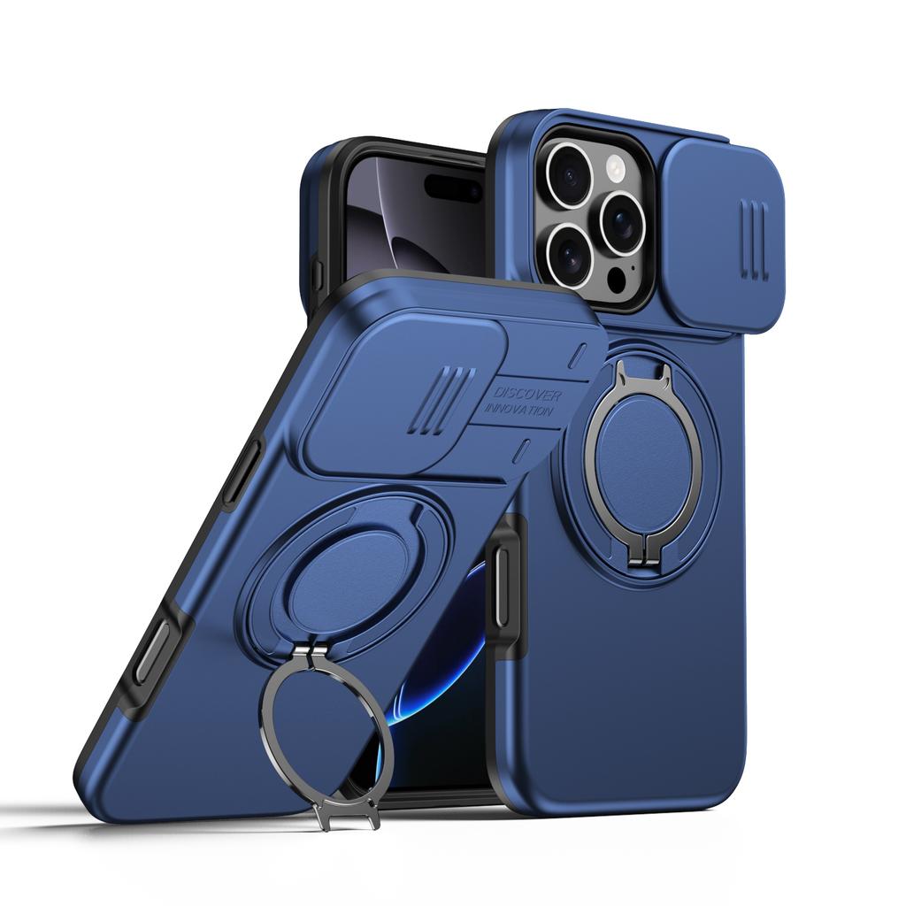 Armor Case For iPhone 17 16 15 14 13 12 Pro Max Plus 17Air Heavy Duty Rugged Magnetic Bracket Slide Camera Protection Cover