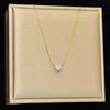 Luxury Fashion Stainless Steel Gold Color 6-claw Heart Zircon Pendant Necklace for Women Exquisite Does Not Fade Collar Jewelry