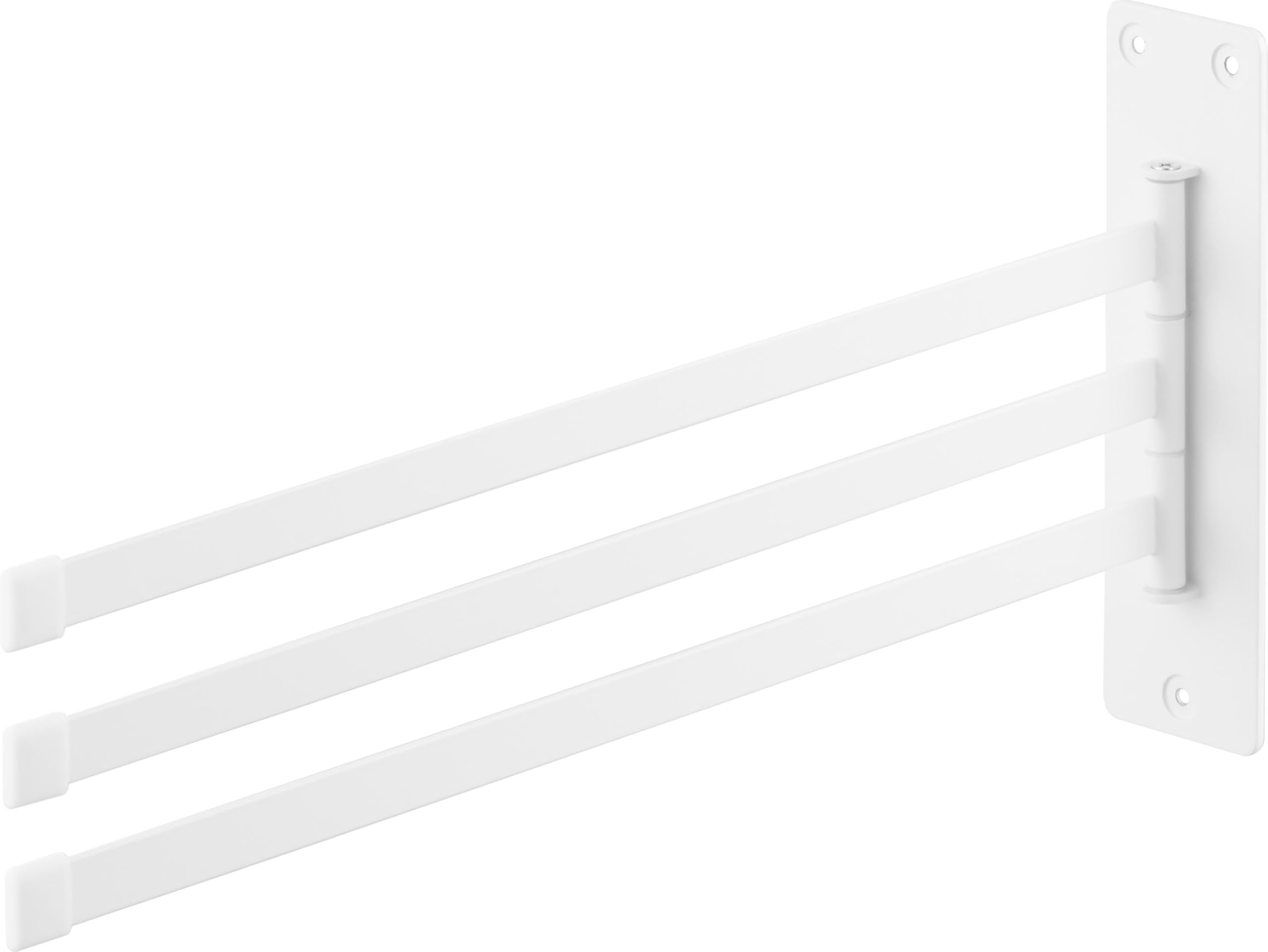 

Yamazaki Tower Складная вешалка для полотенец, совместимая с Ш45 x x В18см, дюбели для гипсокартона и шурупы по дереву для менее заметной модели 10098, настенная стойка, 3 ряда, белый