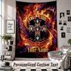 Wall Hanging Tapestry With Custom Name & Text, Guns N’ Roses Decorative Tapestry For Bedroom