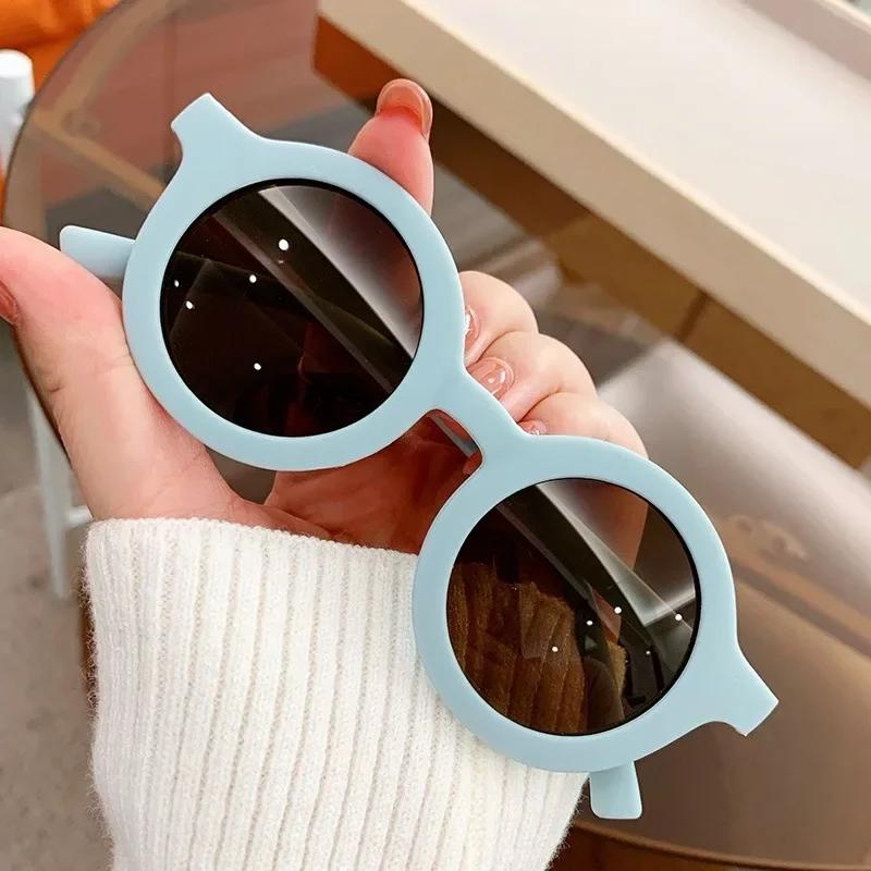 Children's sunglasses inset style round frame 1-7 year old baby sunglasses sun shading sun protection