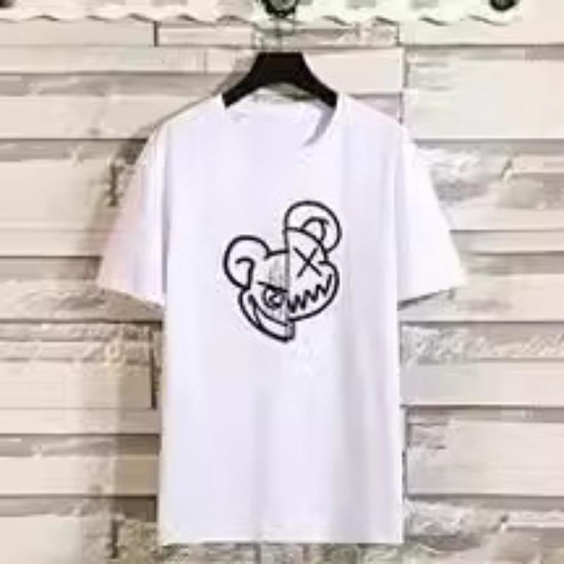 Summer Round Neck Printed Top Fashionable Casual Cute Short Sleeved Women's Pure Cotton T-shirts