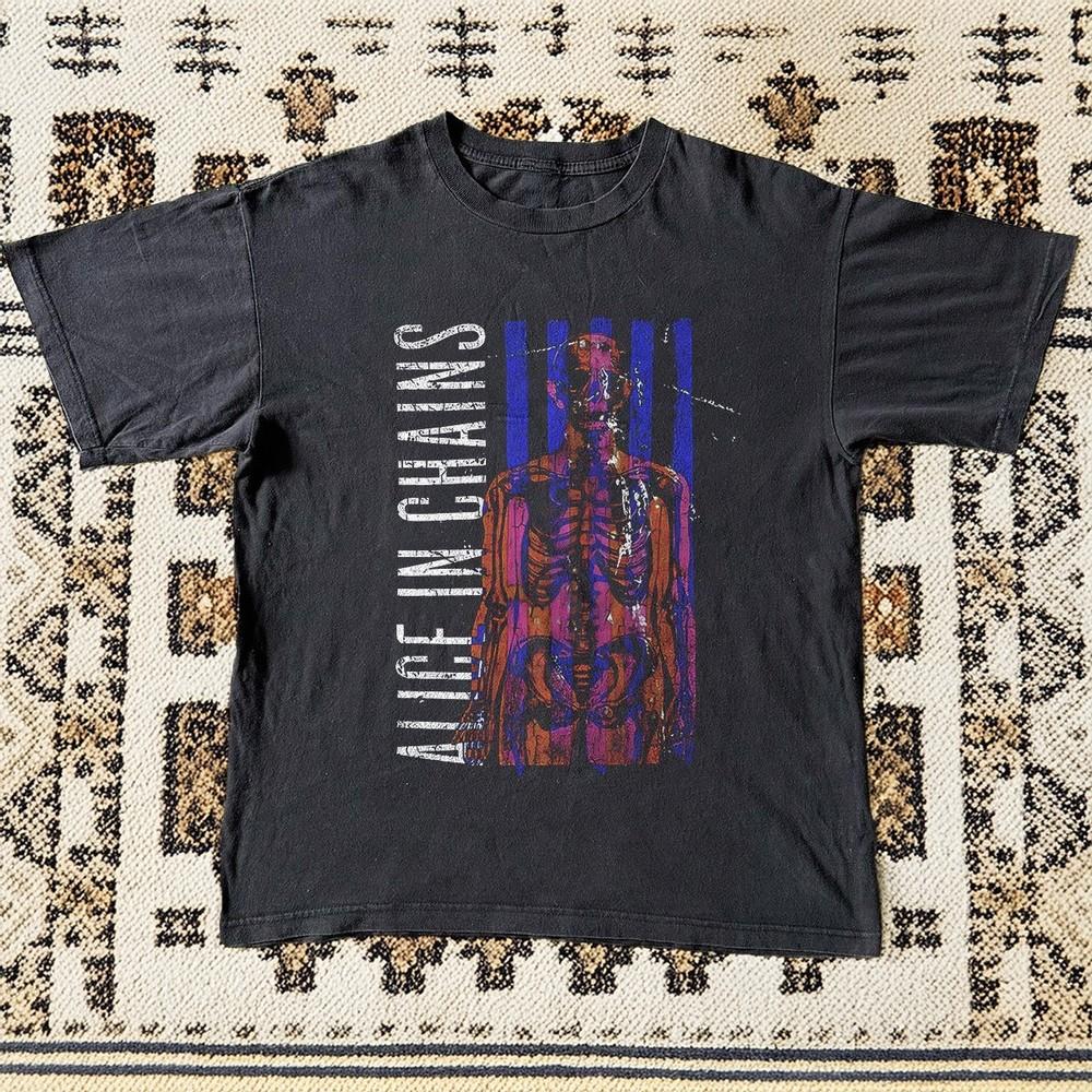 

HOT Alice In Chains Skeletal Black Unisex Rock Band TShirt S5XL Unisex T-Shirt M