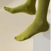 5 Paar Socken Damen Frühling und Herbst Mittelhoch Ohne Naht Schweißableitend Antibakteriell und Deodorant Weiß Baumwolle Lange Socken Sportsocken