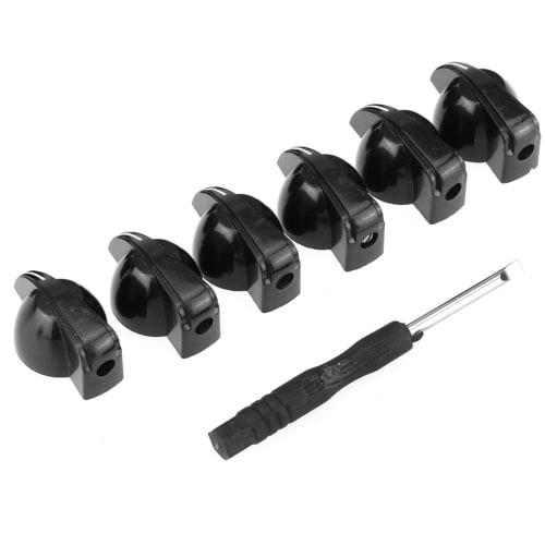 Musiclily Pro Inch-Size Guitar Chicken Knobs for Amplifiers and Effects Pedals, Black (Set of 6)