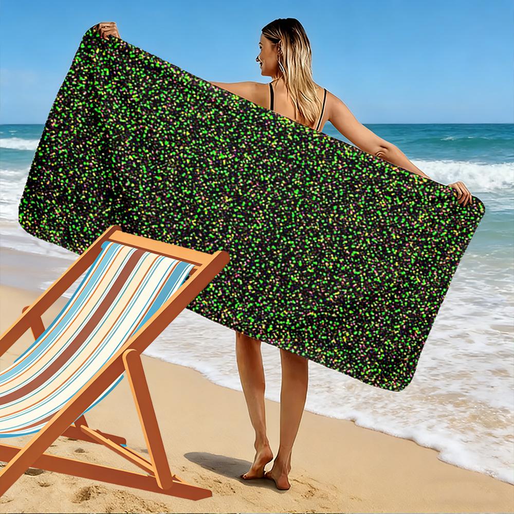 Colorful Glitter Dots Pattern Design Beach Towel Quick-drying for Travel Outdoor Sports Jogging Beach and Swimming