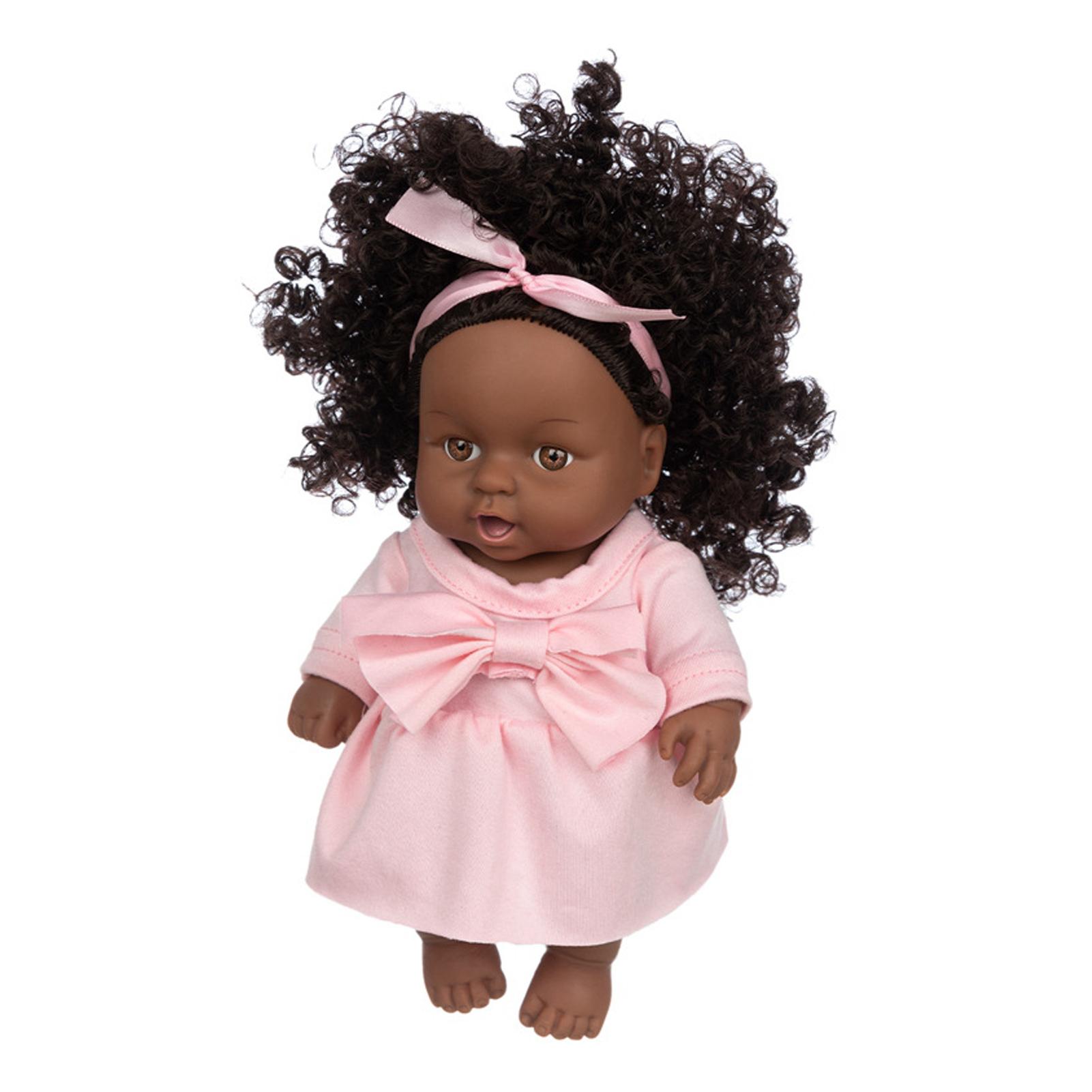 

Lifelike Baby Play Doll African Girl Dolls Children Kids Toddler Toy Birthday Gift 25cm Celsius 9.8in