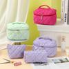 Solid color cosmetic bag three-piece portable high-value toilet bag large-capacity portable waterproof storage bag