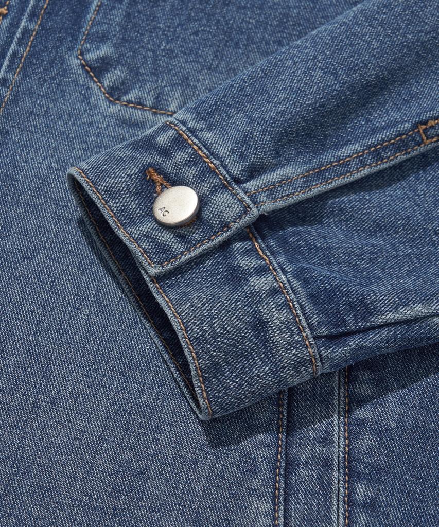 Agod Stone Washed Crop Denim Jacket [Indigo]