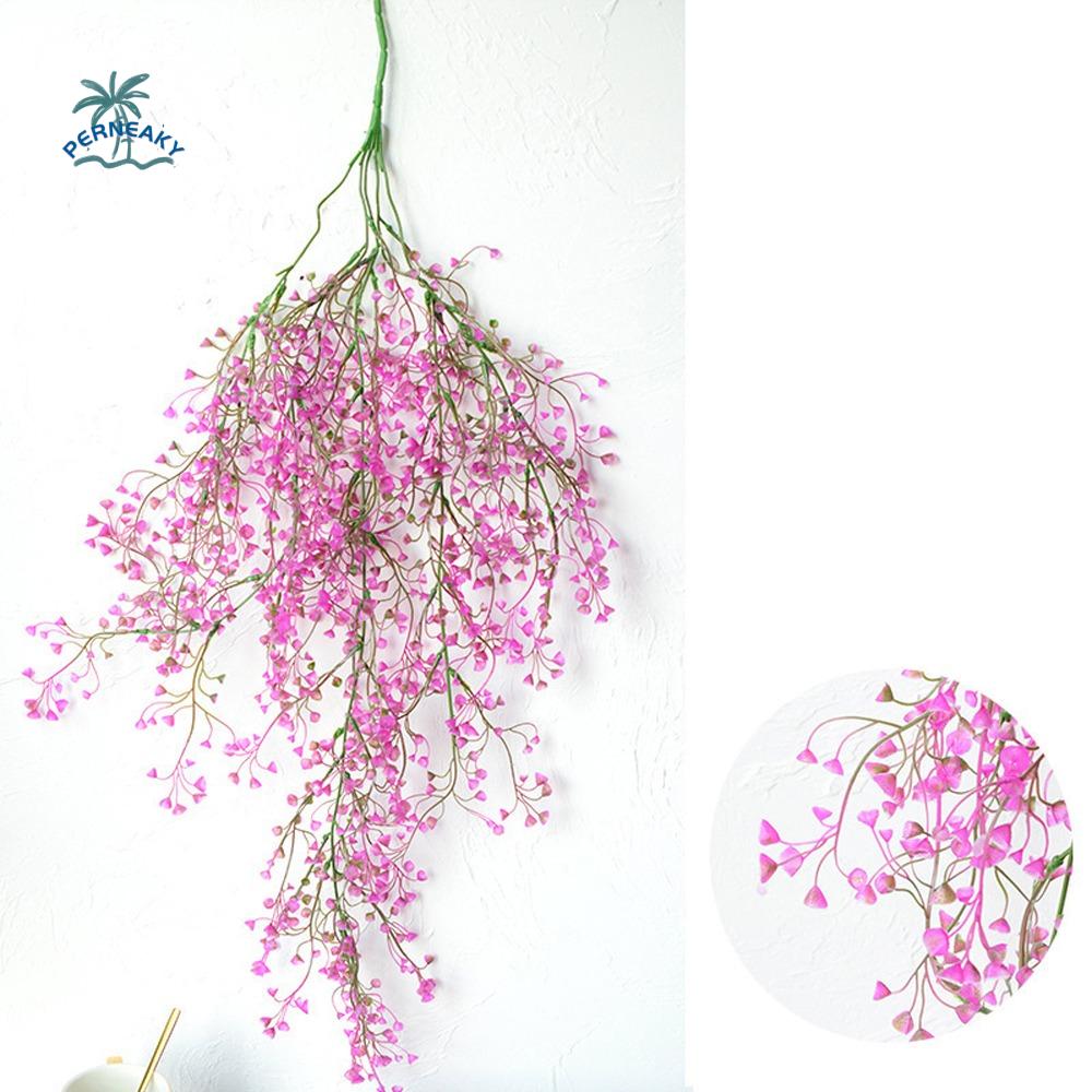 Plastic Artificial Plants Vine Artificial Flowers Handmade Hanging Leaves Vines Lifelike Faux Trailing Plant Home Decor