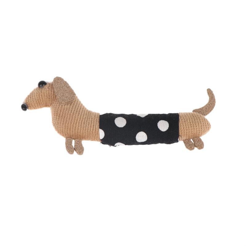Cute Dachshund Cloth Doll Ornament Waterproof Surface Charm for DIY Brooch Keychain Hairpin Craft Home Decor