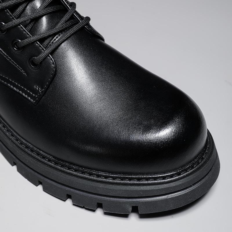 Men's 2025 British Style Retro Leather Boots - Thick Sole, Genuine Leather for Autumn/Winter