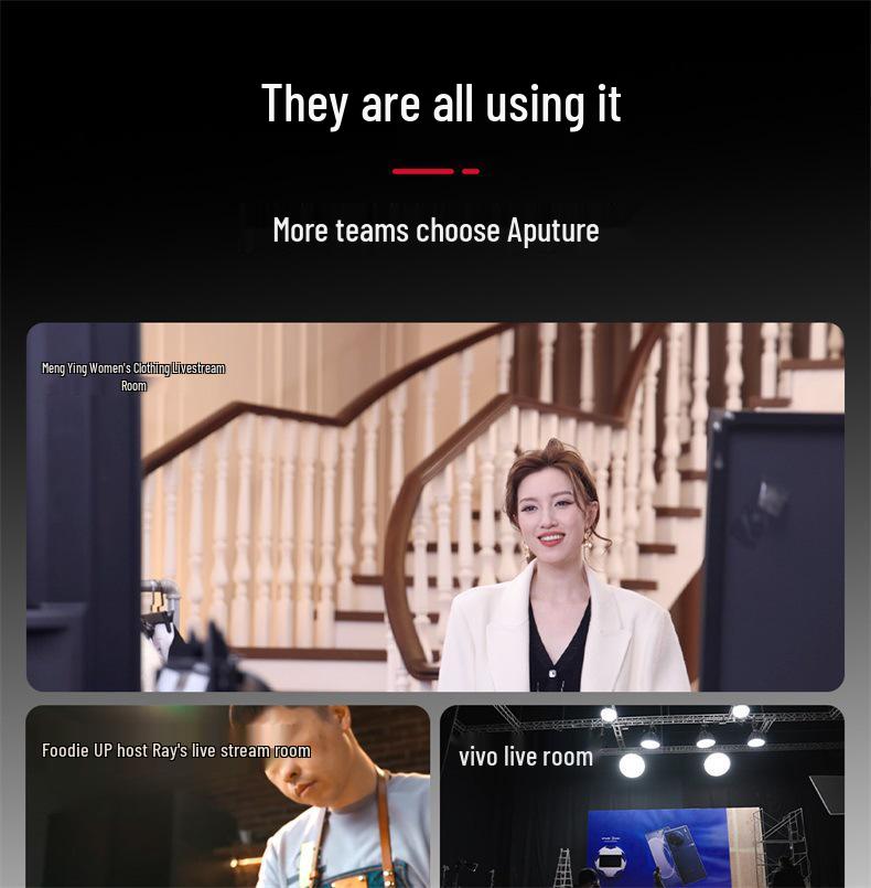 Aputure Amaran 300c Full-Color 300W Soft Spotlight for Video/Live Streaming.
