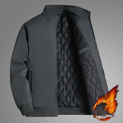 Waterproof Warm Business Solid Winter  Men Casual Hick Stand Collar Jacket Plus Size