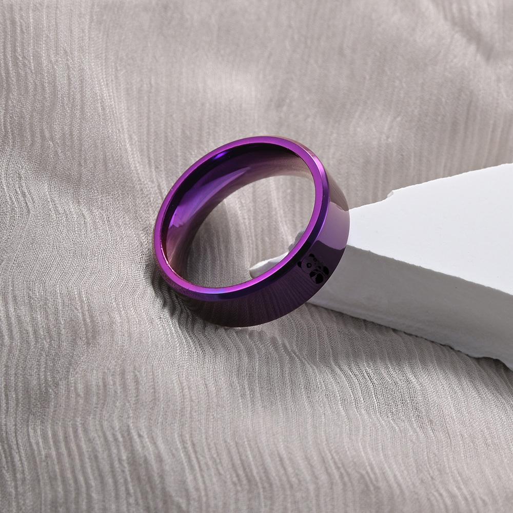 Purple Stainless Steel Finger Rings Cute Panda Ring For Men Women Animal Ring Wholesale Dropshipping