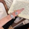 Explosive Court Style Full Diamond 1 Carat Ring Irregular Ins Wind Ring Finger Ring Opening