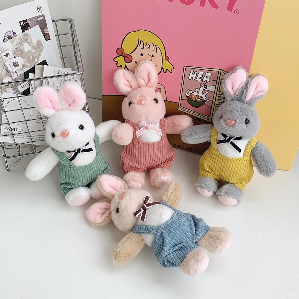Adorable Mini Plush Rabbit Keychain Soft Cartoon Animal Doll For Backpacks