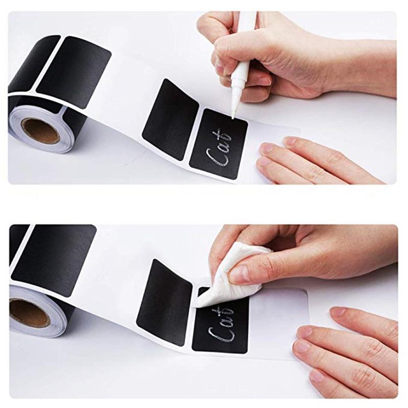 150pcs/Roll Black Board Stickers 5.5cm*3.5cm PVC Waterproof Removable Label Tag for Kitchen Home School Marker