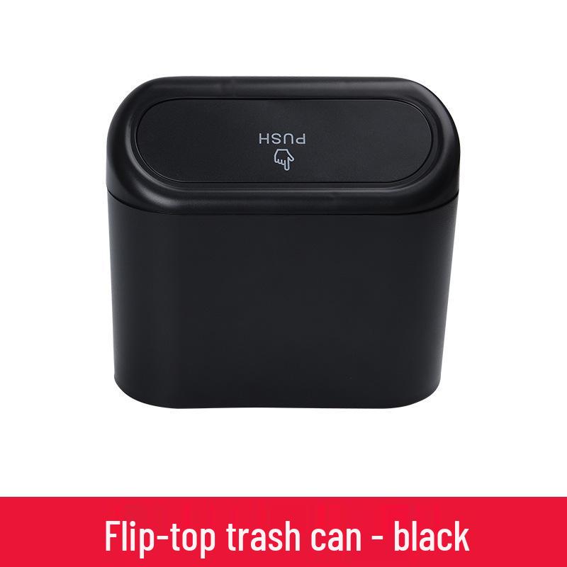

Portable Hanging Car Trash Can with Flip-Top Lid and Storage Organizer
