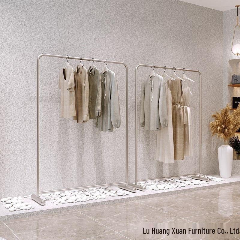 Women's and Children's Floor-Standing Clothing Display Rack with Hanging Rod