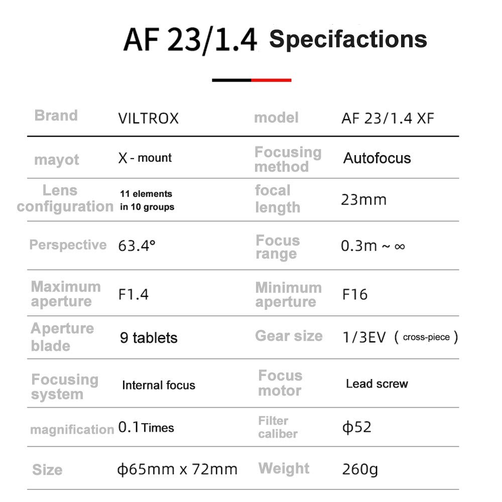 Viltrox 23mm Large Aperture Prime Noiseless Stepping HD Nano Multilayer Compact Metal Water 10 11 Elements X f1.4 Lens, STM, Motor, Coating, Body,