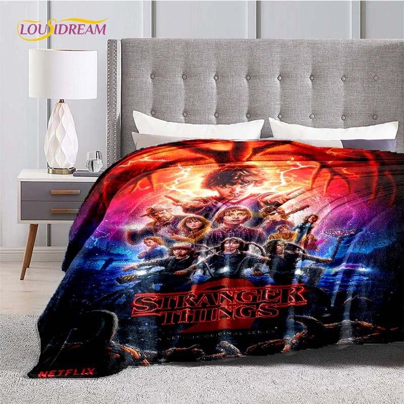 Horké hororové filmové deky Stranger Things na postele Měkká tenká deka Velikost Queen Římský dekor Zimní povlak na přikrývku Dětský dárek Piknik