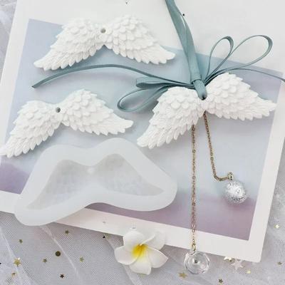 Stampo in Silicone Ala d'Angelo Artigianato Fai da Te Stampo per Torta Strumenti da Forno Piuma Moda Ciondolo Aromaterapia Gesso Resina Stampo Decorazione per la Casa