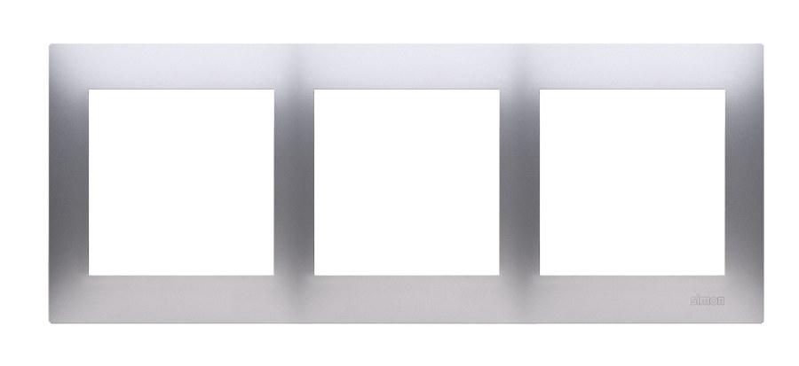 Universal 3-gang frame IP20 / IP44, matt silver Simon54