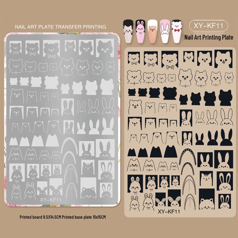 New Style Cross-Border Nail Art Stamping Template: Floral, Lace & Plaid Designs