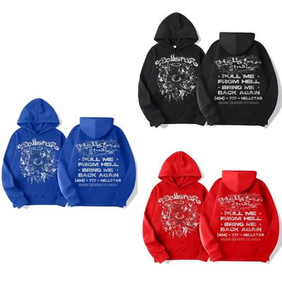 Bluza z kapturem z grafiką Hellstar unisex i WoUnisex jesień/zima bluza z kapturem w stylu Harajuku unisex Vintage duża kurtka Street Wea