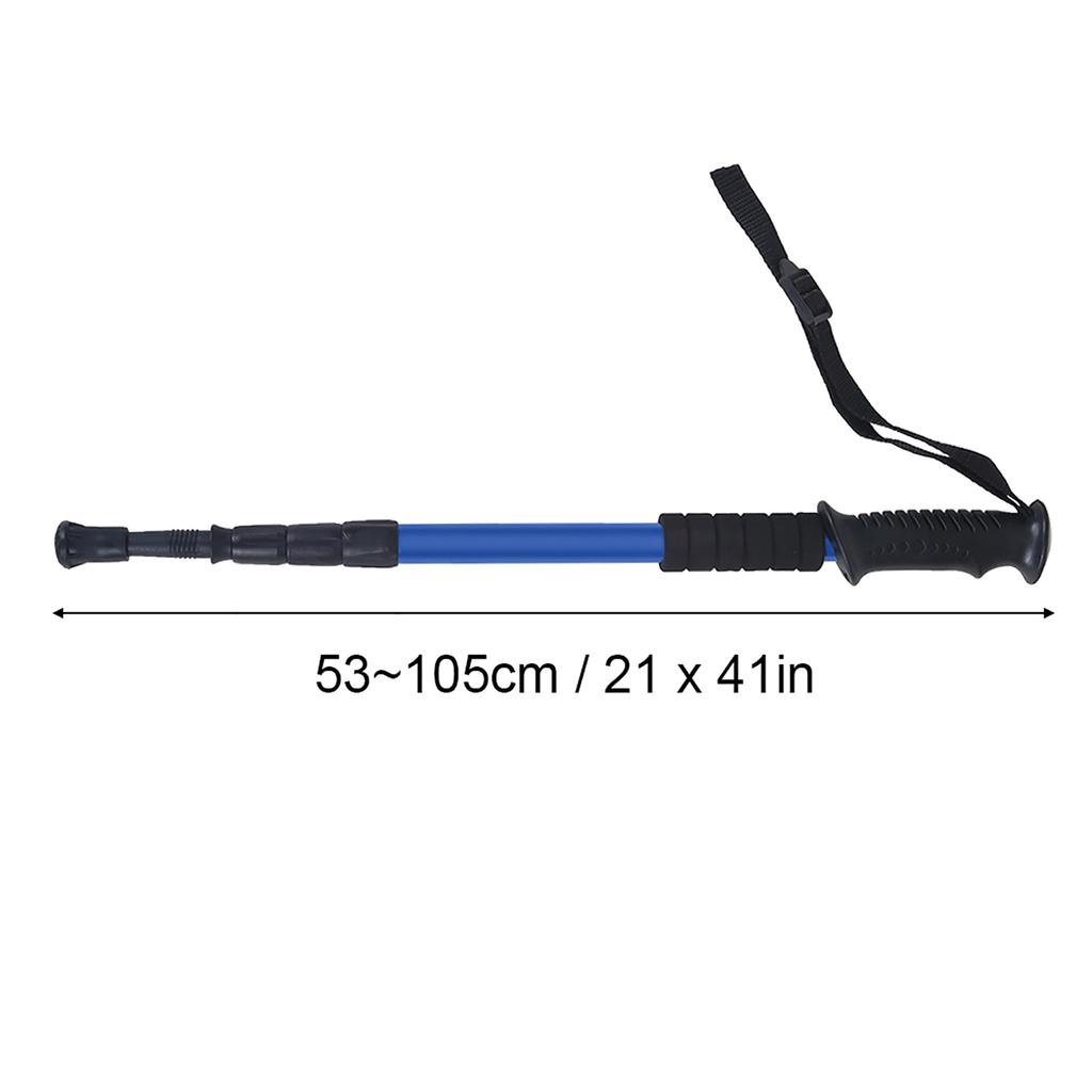 Aluminium Alloy Telescopic Lightweight Anti Skid Walking Cane Stick   Pole (Black)