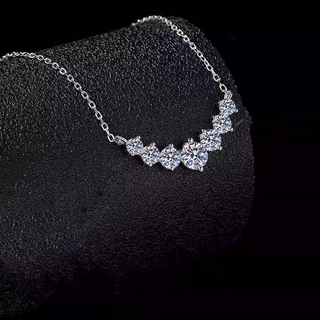 D Vvs1 Moissanite Necklace for Women Wedding Fine Jewelry with Certificates 925 Sterling Silver Plated 18K White Gold Necklace