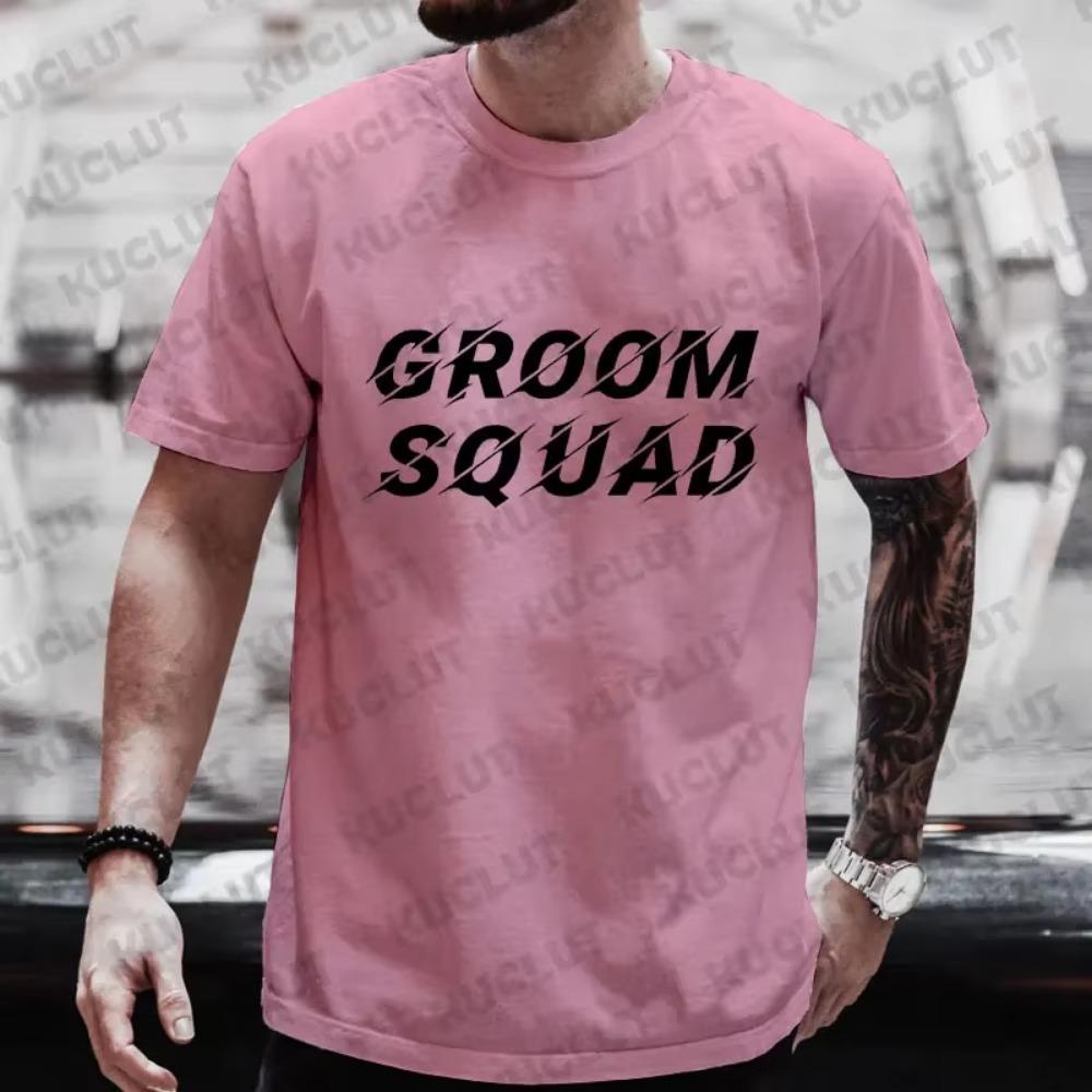 Groom Squad T Shirt Male Bachelor Stag Party T-shirt Best Man Tees Team Groom Wedding Clothes Tshirts Graphic Groomsman EVG Tops
