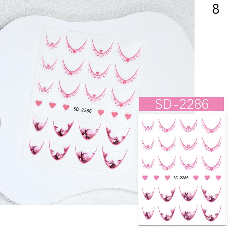 French 3D Simplified Line Nail Art Stickers Irregular Line Press On Nails Decals Manicure Decorations Diy