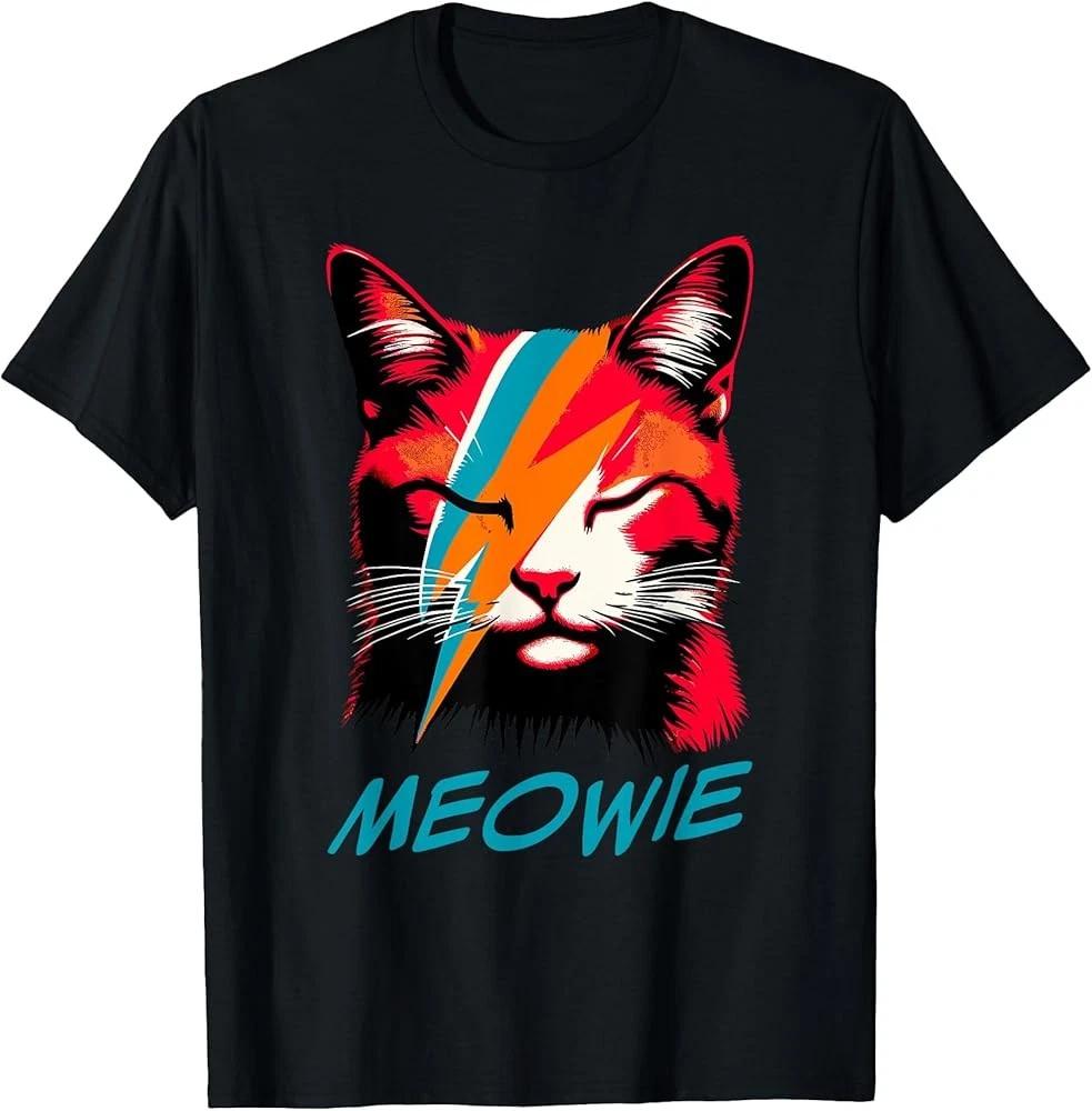 Men s and Women s T-shirts Meowie Cat Rock Music Concert Band Men Women Funny Cat T-Shirt XXXXL