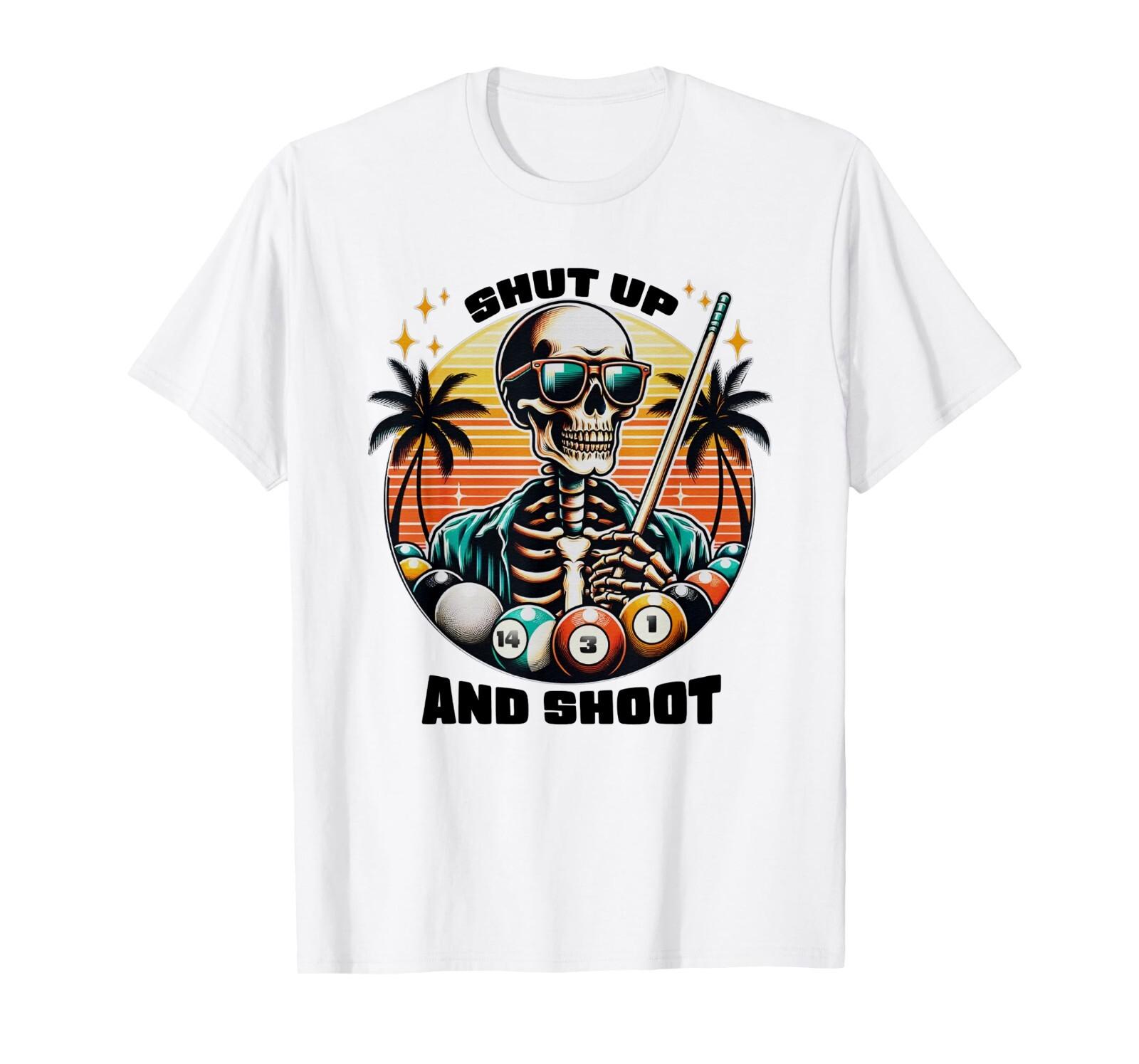 NEW LIMITED Shut Up And Shoot Funny Billiards Shirt 9 Ball Pool T-Shirt S-3XL S разноцветный
