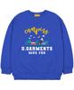 UNION GARMENTS [Fleece-Lined] Have Fun Oversized Sweatshirt Blue
