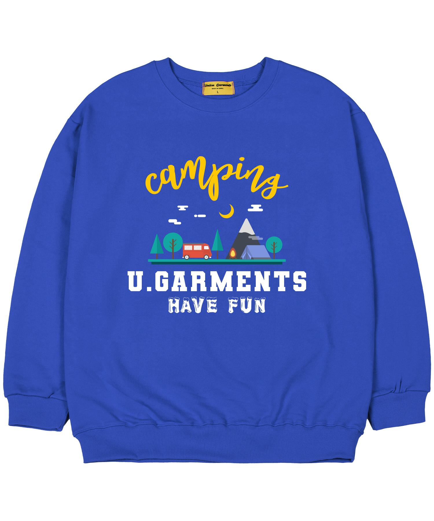 Union Garments [С флисовой подкладкой] Веселый оверсайз свитшот Синий M