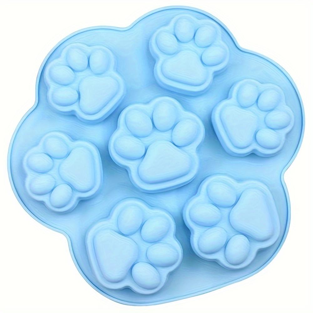 

Silicone Mold Featuring Cute Dog and Cat Paw Designs, Suitable for Making Ice Cubes, Soap, Resin Decorations, and Craft Tools. синий