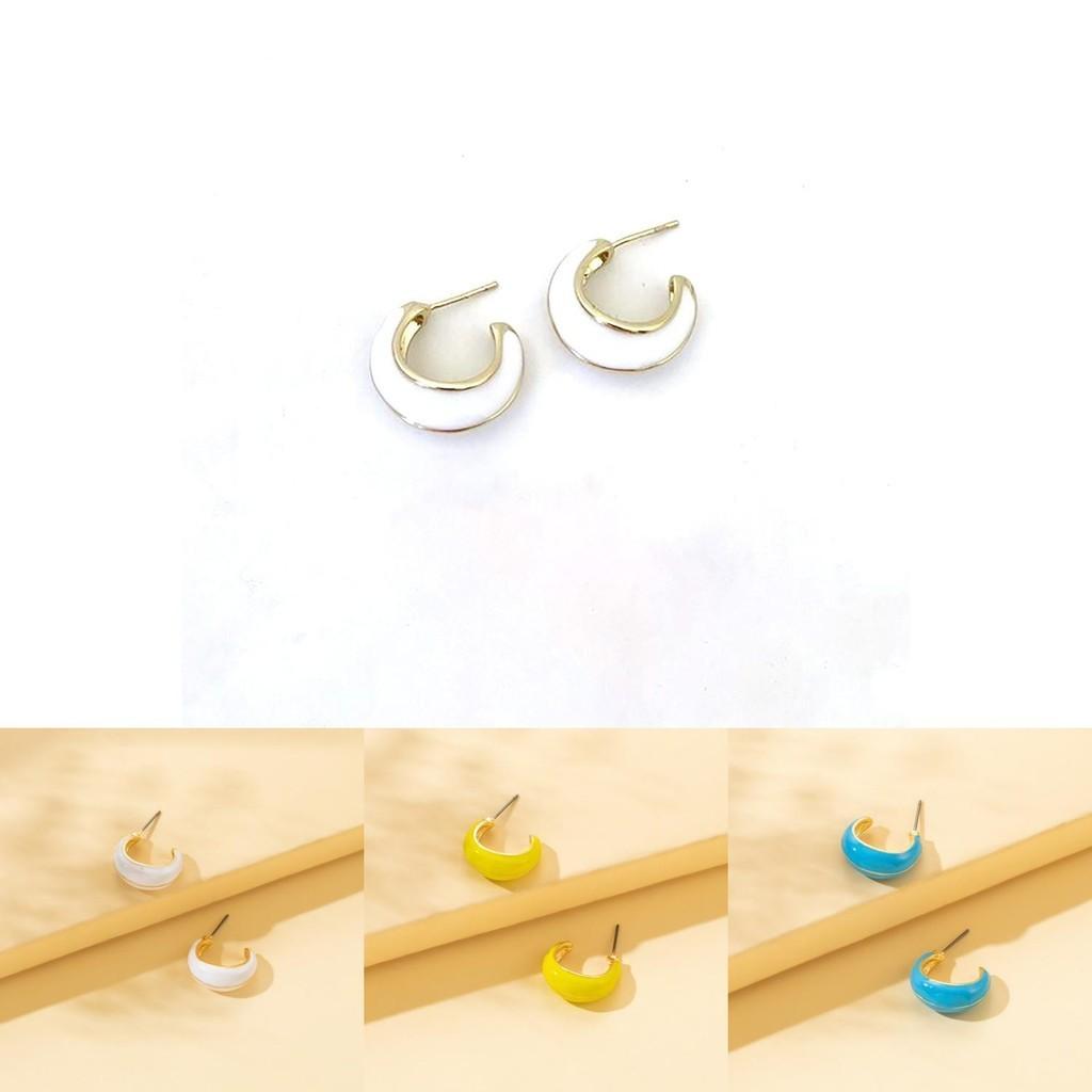 New Fashion Trend Cshaped Earrings For Women Colorful And Accessories Chic