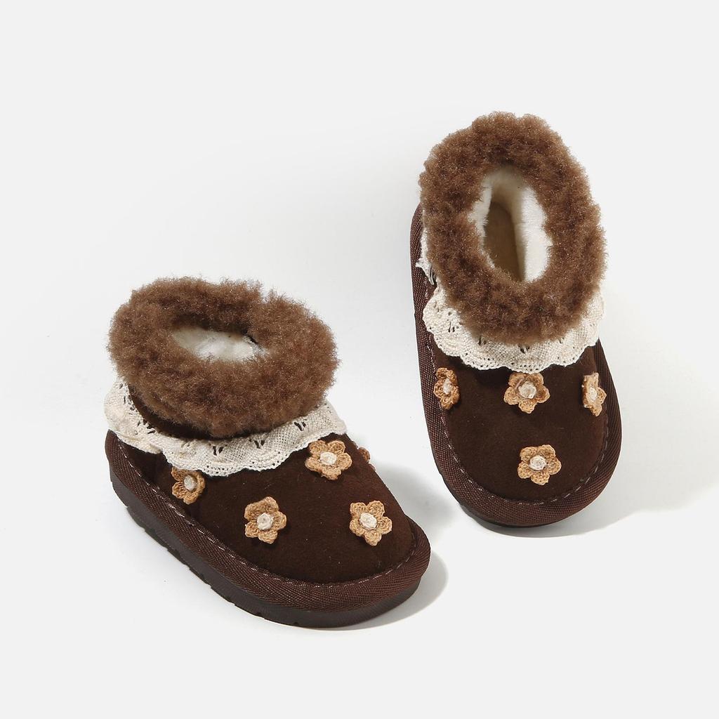 2025 Winter Plush Warm Leather Boots for Girls - Soft Sole Princess Style