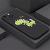 Fall für Apple iPhone 14 13 11 12 Pro 7 XR X XS Max 8 Plus 6 6S SE 2022 13Pro Schwarz Soft Phone Funda Little Dinosaur Cute