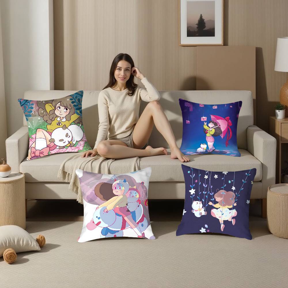 Pillow Case Plush Fabric Soft Double Sided Print B-Bee And P-Puppycat Sofa Cushion Cover Throw Pillow Covers
