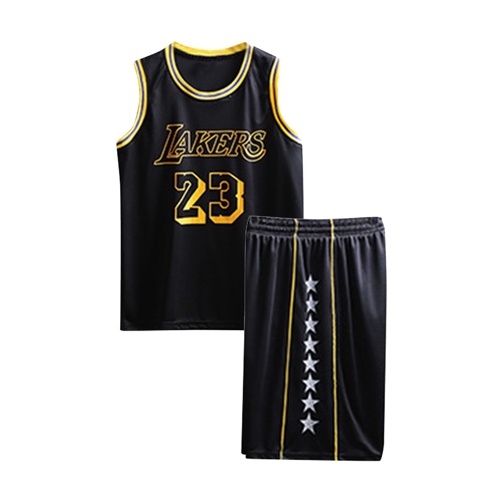 

Джеймс-Нет. 23 трикотажа, баскетбольная форма, рубашка, шорты, комплект из двух предметов для детей 16 чёрный