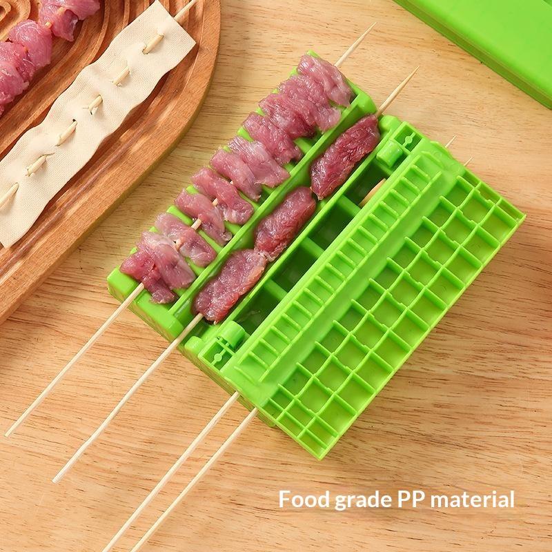 Food Grade Plastic Kebab Skewer Maker Quick Easy Use Time Saving For Barbecue Grilling Party For Home Outdoor Grilling