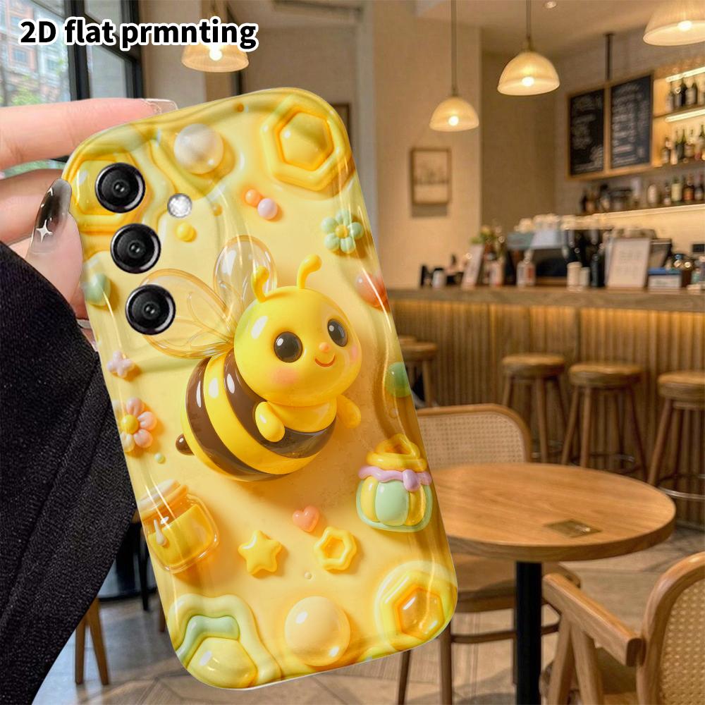 Phone Case: 2D Flat Design Suitable for Samsung Galaxy A34 A35 M05 M06 S20 S22 S21 FE Plus 5G Protective Case, Cartoon Little Bee, Perfect Christmas a