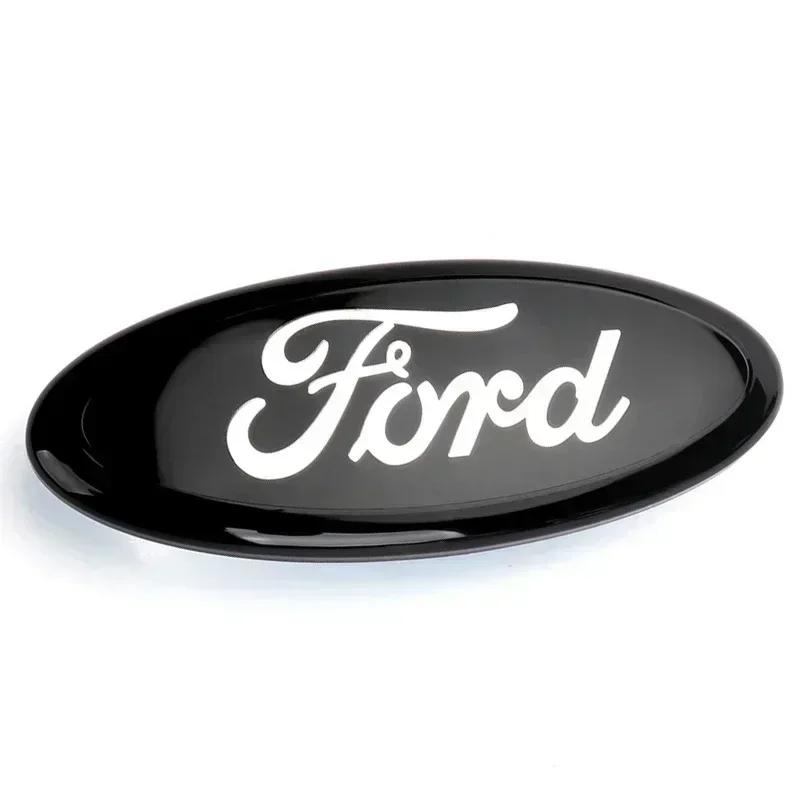12.5X5CM Car Front Grille Hood Trunk Logo Sticker For Ford Ranger Kuga Edge Focus Mk3 Fiesta Mk7 Mondeo Mk4 S-MAX F150 Transit