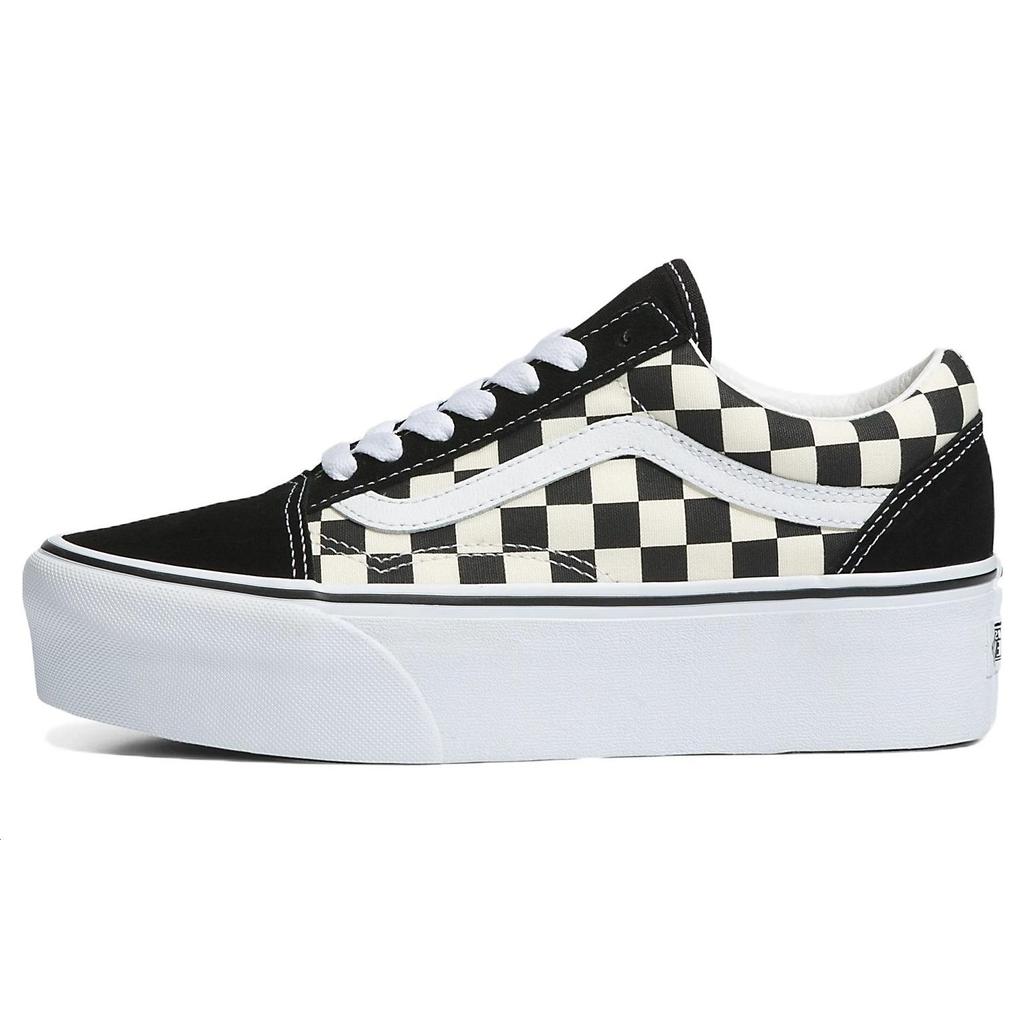 Vans Old Skool Stackform Checkerboard Platform Low Top Skate Shoes Unisex sneaker Black White VN0A7Q5MTYQ